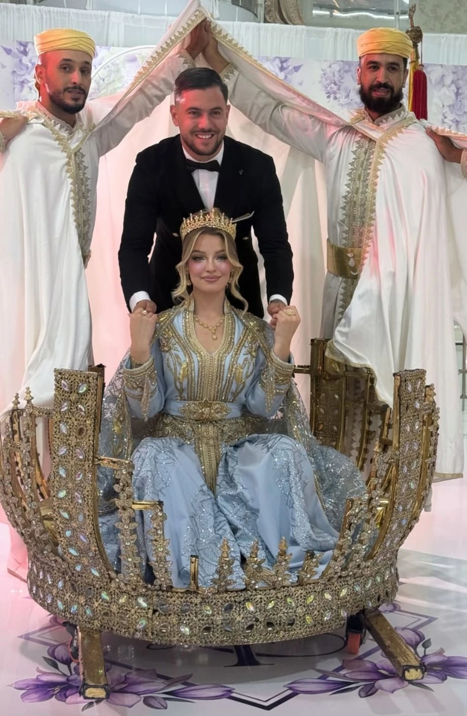 Mariage glamour de Lilyane Berkoune & Yacine Zahi : traditions algériennes, amaria marocaine et éclat indien mariage-lilyane-berkoune-yacine-zahi-amaria