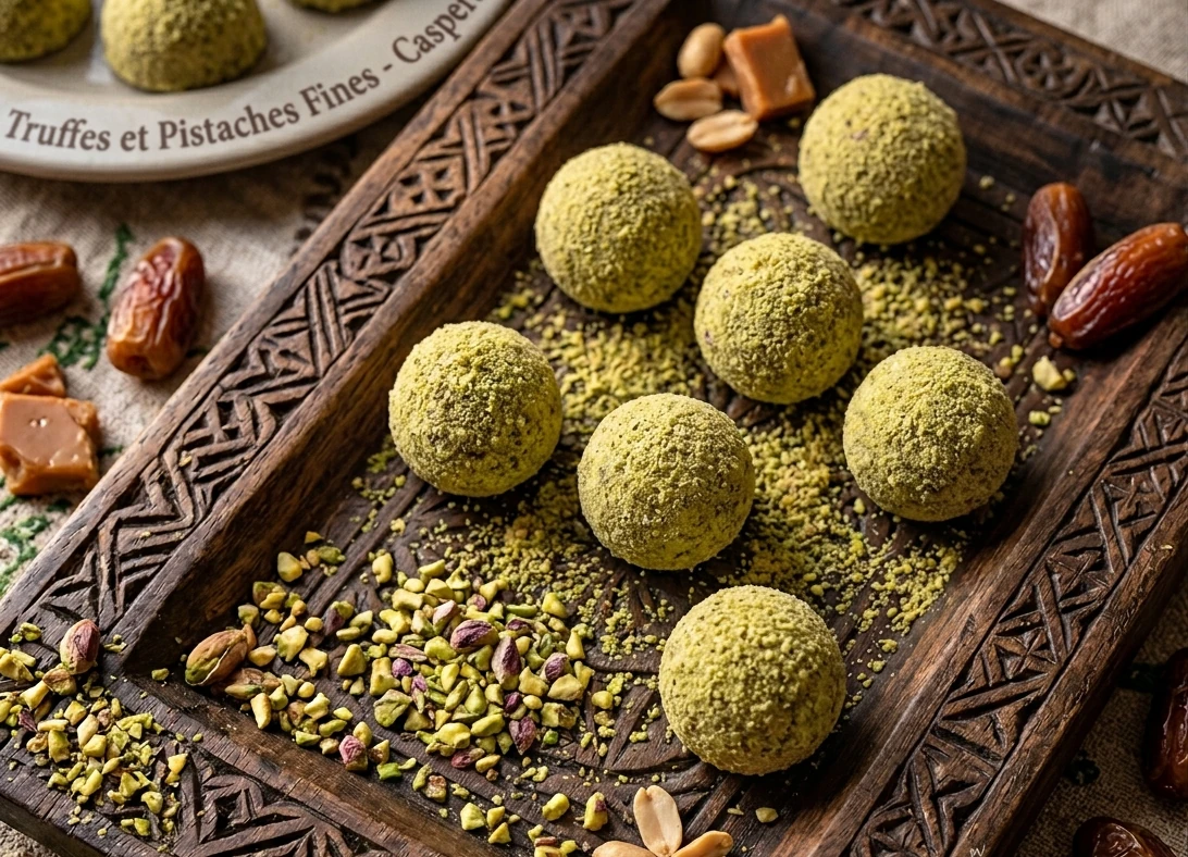 Truffes pistaches chocolat noir sans sucre