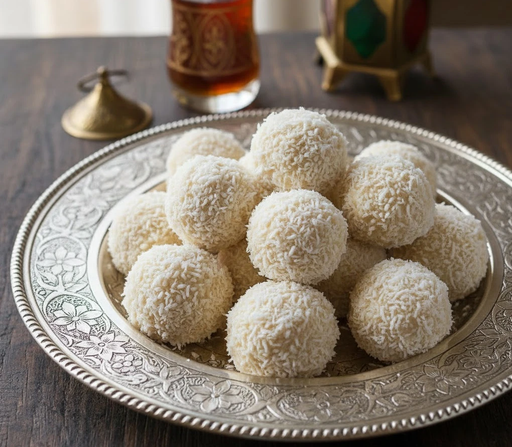 Truffes de pistaches aux deux chocolats et à la noix de coco