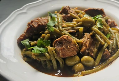 Djwaz loubia khadra : tajine d'agneau aux haricots verts et olives