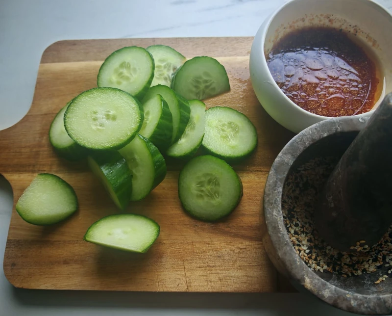 Ingrédients pour Salade de concombre à l'asiatique