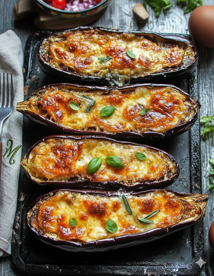 Aubergines farcies aux légumes