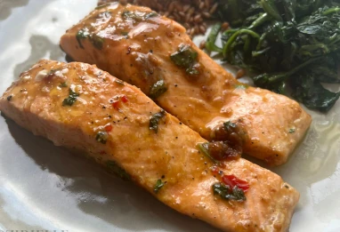 Pavés de saumon marinés (miso, soja, moutarde & citron)