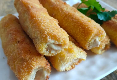 Roulés de pain de mie croustillants au thon et mozzarella