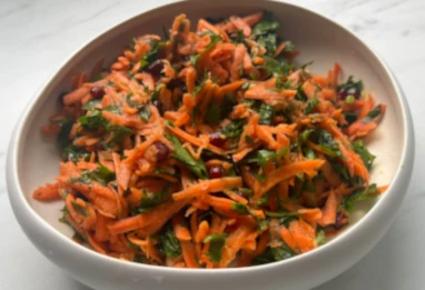 Salade de carottes grenade, coriandre et persil