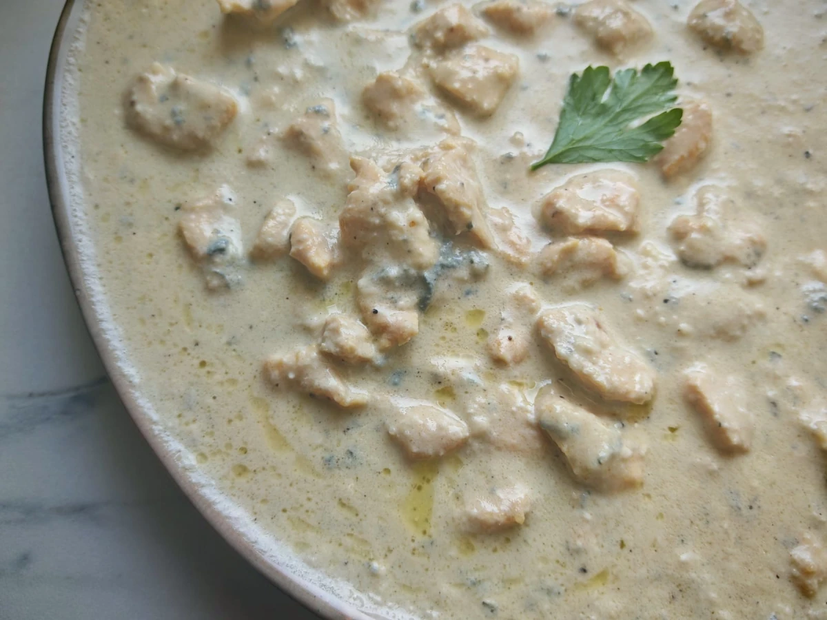 Sauce au roquefort et poulet pour pâtes et riz