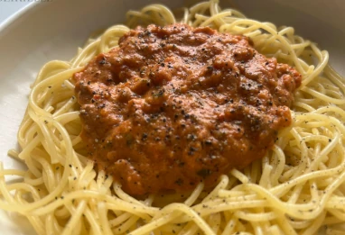 Spaghettis bolognaise & crème de soja