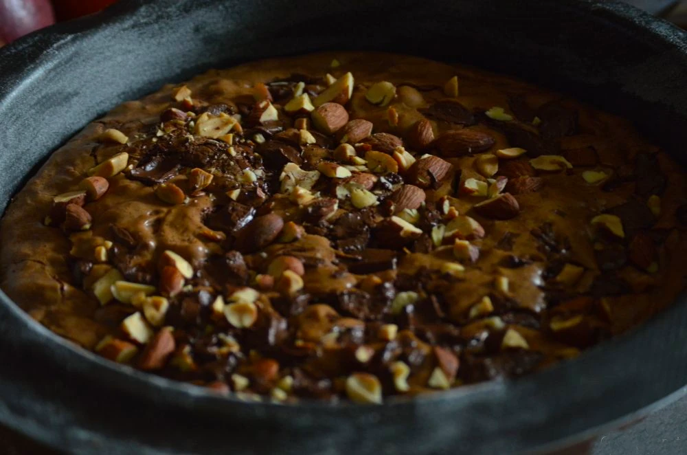 Brownie à l'huile d'argan, amandes et cacahuètes